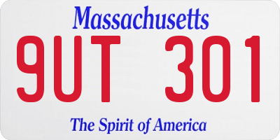 MA license plate 9UT301