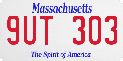 MA license plate 9UT303