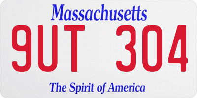 MA license plate 9UT304
