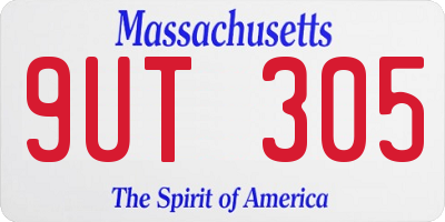 MA license plate 9UT305