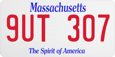 MA license plate 9UT307
