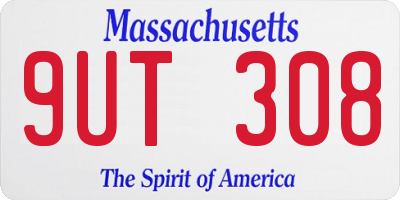 MA license plate 9UT308