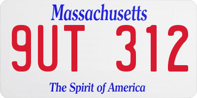 MA license plate 9UT312
