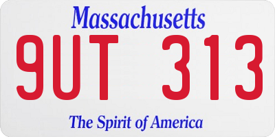 MA license plate 9UT313