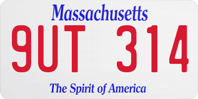 MA license plate 9UT314