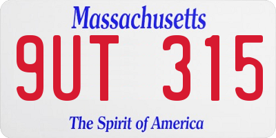 MA license plate 9UT315