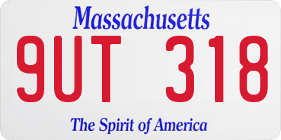 MA license plate 9UT318