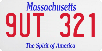 MA license plate 9UT321