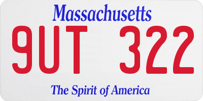 MA license plate 9UT322