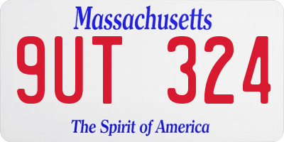 MA license plate 9UT324