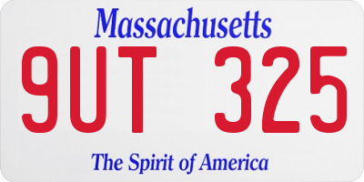 MA license plate 9UT325