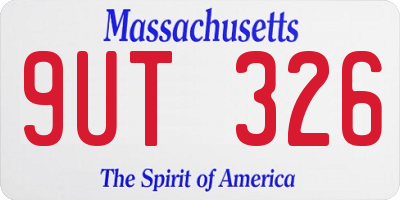 MA license plate 9UT326