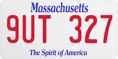 MA license plate 9UT327