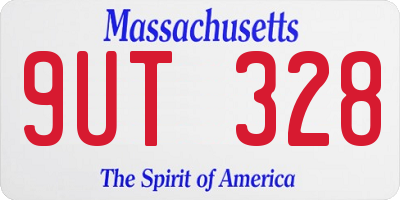 MA license plate 9UT328
