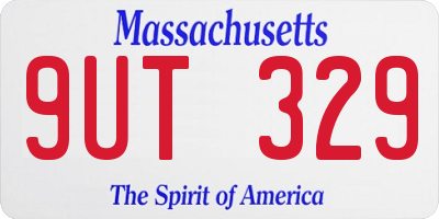 MA license plate 9UT329