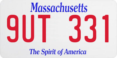 MA license plate 9UT331
