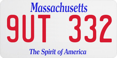 MA license plate 9UT332