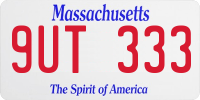 MA license plate 9UT333