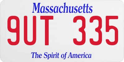 MA license plate 9UT335