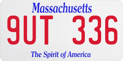MA license plate 9UT336