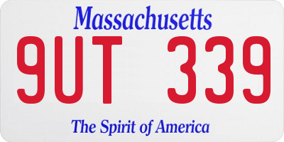MA license plate 9UT339