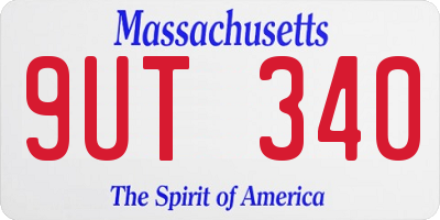 MA license plate 9UT340
