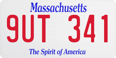 MA license plate 9UT341