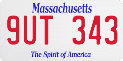 MA license plate 9UT343