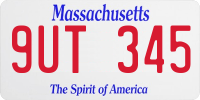 MA license plate 9UT345