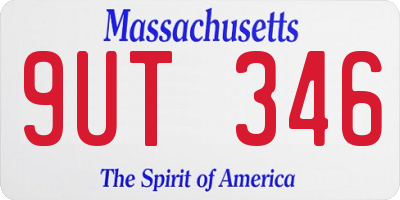 MA license plate 9UT346