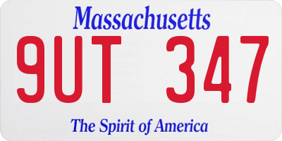 MA license plate 9UT347