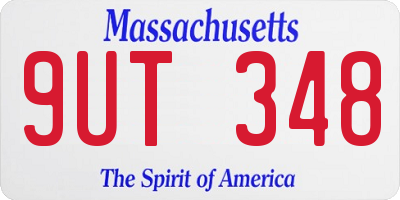 MA license plate 9UT348
