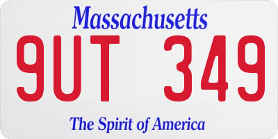 MA license plate 9UT349