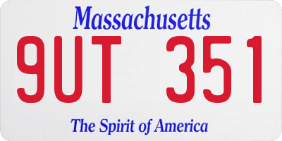 MA license plate 9UT351