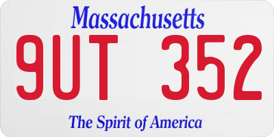 MA license plate 9UT352