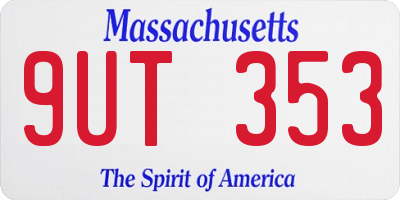 MA license plate 9UT353