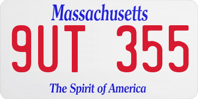 MA license plate 9UT355