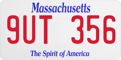 MA license plate 9UT356