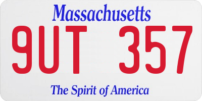 MA license plate 9UT357