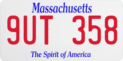 MA license plate 9UT358