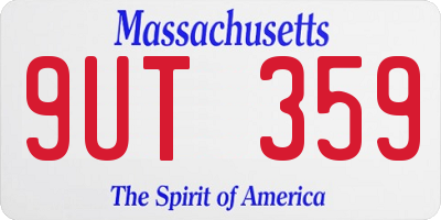 MA license plate 9UT359