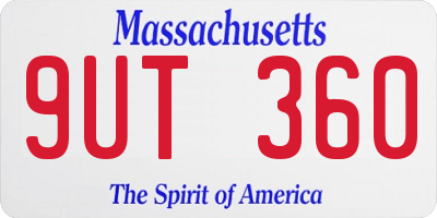 MA license plate 9UT360
