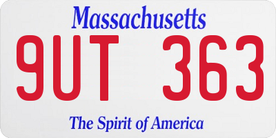 MA license plate 9UT363