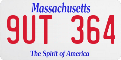MA license plate 9UT364