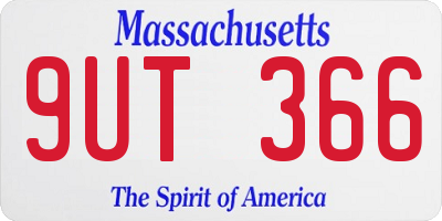 MA license plate 9UT366