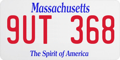 MA license plate 9UT368