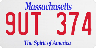MA license plate 9UT374