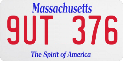 MA license plate 9UT376