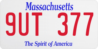MA license plate 9UT377
