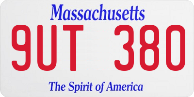 MA license plate 9UT380